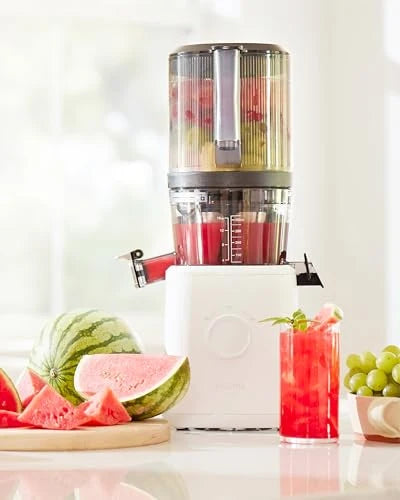 Nama J2 Cold Press Juicer – Self Feeding for Hands Free Operation with Wide Mouth Hopper for Whole Recipe Loading, Zero Waste Masticating Juicer For More Juice, Less Pulp – Easy Cleanup &amp; Assembly: Home &amp; Kitchen