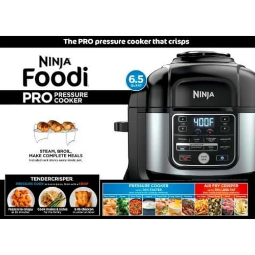 Ninja® Foodi® 10 in 1 6.5 Quart Pro Pressure Cooker Air Fryer Multicooker, Stainless, OS300: Home &amp; Kitchen