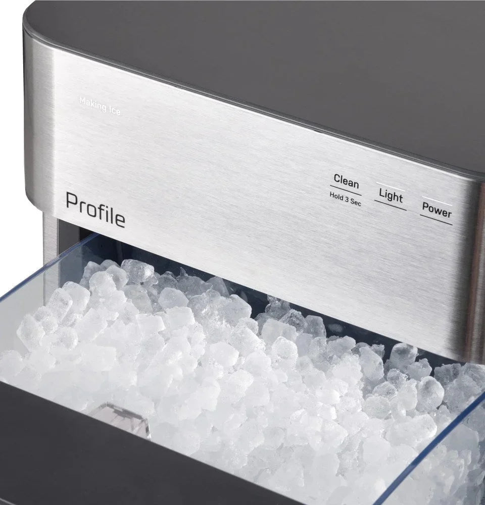 GE Profile Opal 2.0 Ultra Nugget Ice Maker with Scale Inhibiting Filter,Scoop Included,38 lbs in 24 Hours,Pellet Ice Machine with WiFi & Smart Connected,Stainless Steel