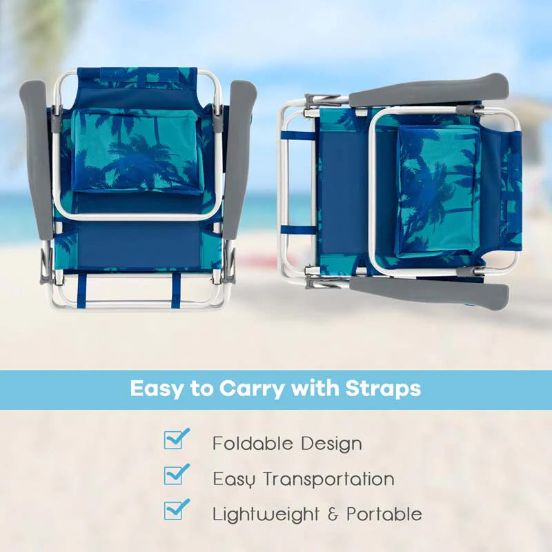 2 Pack 5 Position Outdoor Folding Backpack Beach Chair Amp Table Set Patio Lawn Camping Chair Beach Sling Chair - High Quality Set For Everyday Use