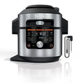 Ninja OL701 Foodi 14 in 1 SMART XL 8 Qt. Pressure Cooker Steam Fryer with SmartLid &amp; Thermometer   Auto Steam Release, that Air Fries, Proofs &amp; More, 3 Layer Capacity, 5 Qt. Crisp Basket, Silver/Black