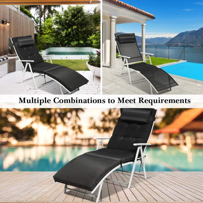 7 Position Folding Outdoor Chaise Lounge Chair Lightweight Patio Pool Chair Sun Lounger With Cushion Amp Pillow - Comfortable And Ergonomic Design