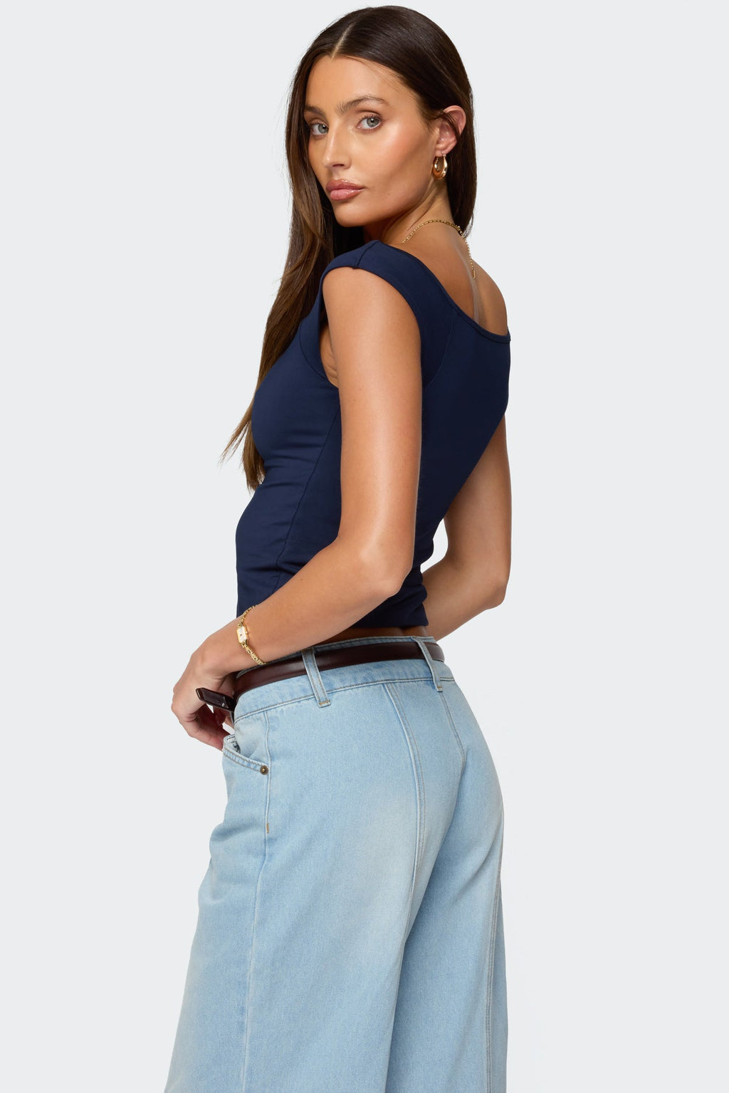 Angeline Wide V Neck Top