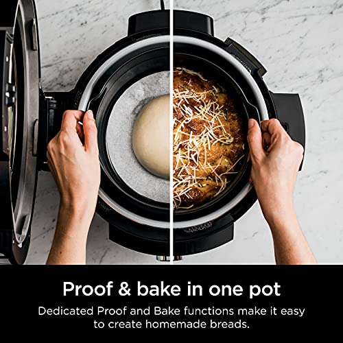 Ninja OL701 Foodi 14 in 1 SMART XL 8 Qt. Pressure Cooker Steam Fryer with SmartLid &amp; Thermometer   Auto Steam Release, that Air Fries, Proofs &amp; More, 3 Layer Capacity, 5 Qt. Crisp Basket, Silver/Black