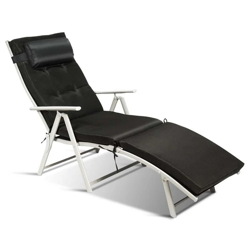 7 Position Folding Outdoor Chaise Lounge Chair Lightweight Patio Pool Chair Sun Lounger With Cushion Amp Pillow - Comfortable And Ergonomic Design