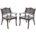 24Pcs All Weather Cast Aluminum Chairs With Armrests Amp Curved Seats Outdoor Dining Chairs Patio Bistro Armchairs - Comfortable And Ergonomic Design