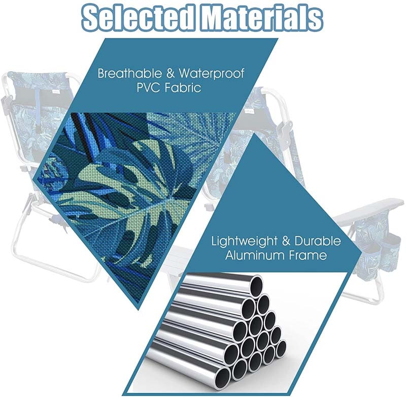 2 Pack 5 Position Outdoor Folding Backpack Beach Chair Amp Table Set Patio Lawn Camping Chair Beach Sling Chair - High Quality Set For Everyday Use