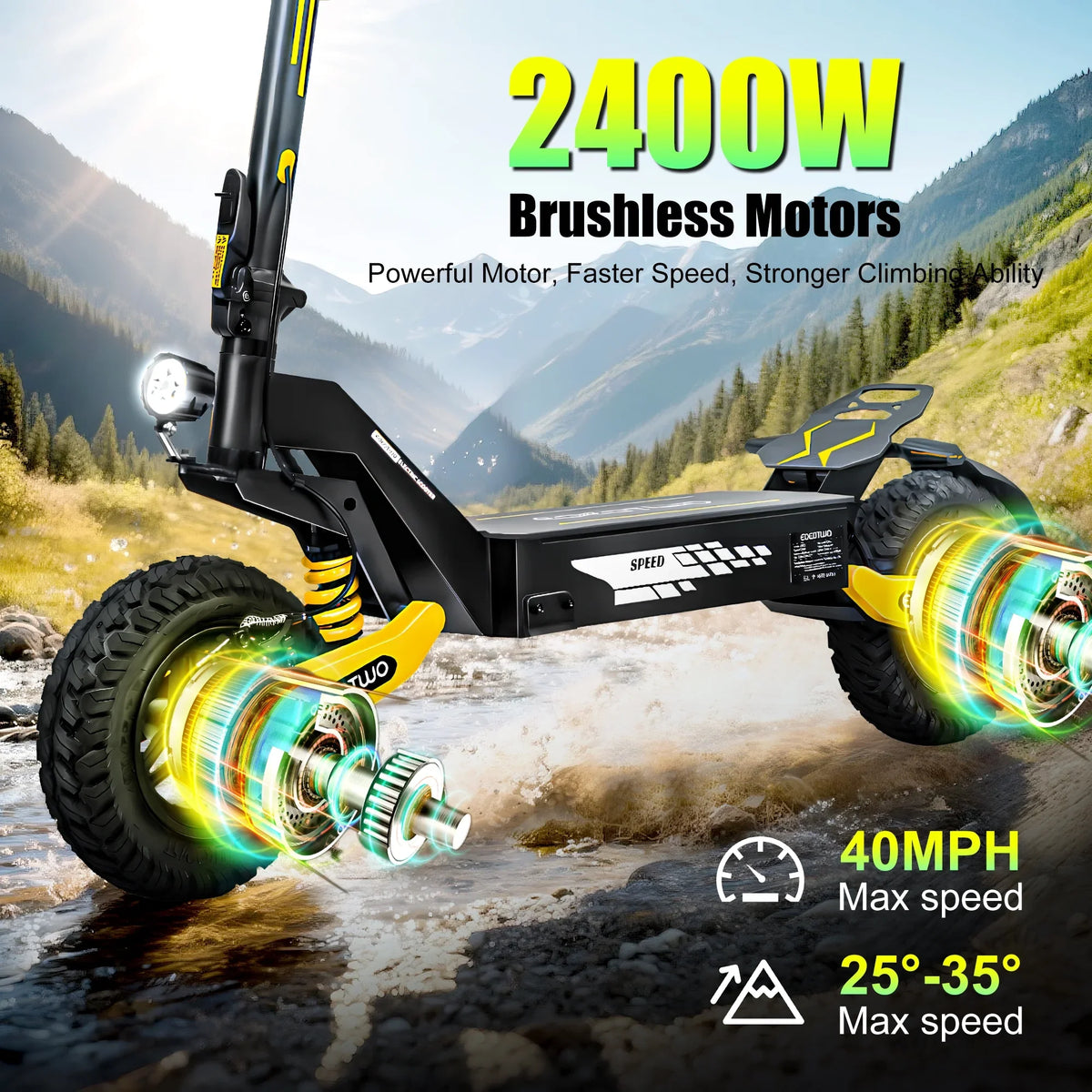 Off Road Electric Scooter for Adults, 1200W Motor Fast E Scooter, Up to 28MPH Top Speed & 20Miles Long Range, 11" Off-Road Tires, 330lbs MAX Load, Foldable