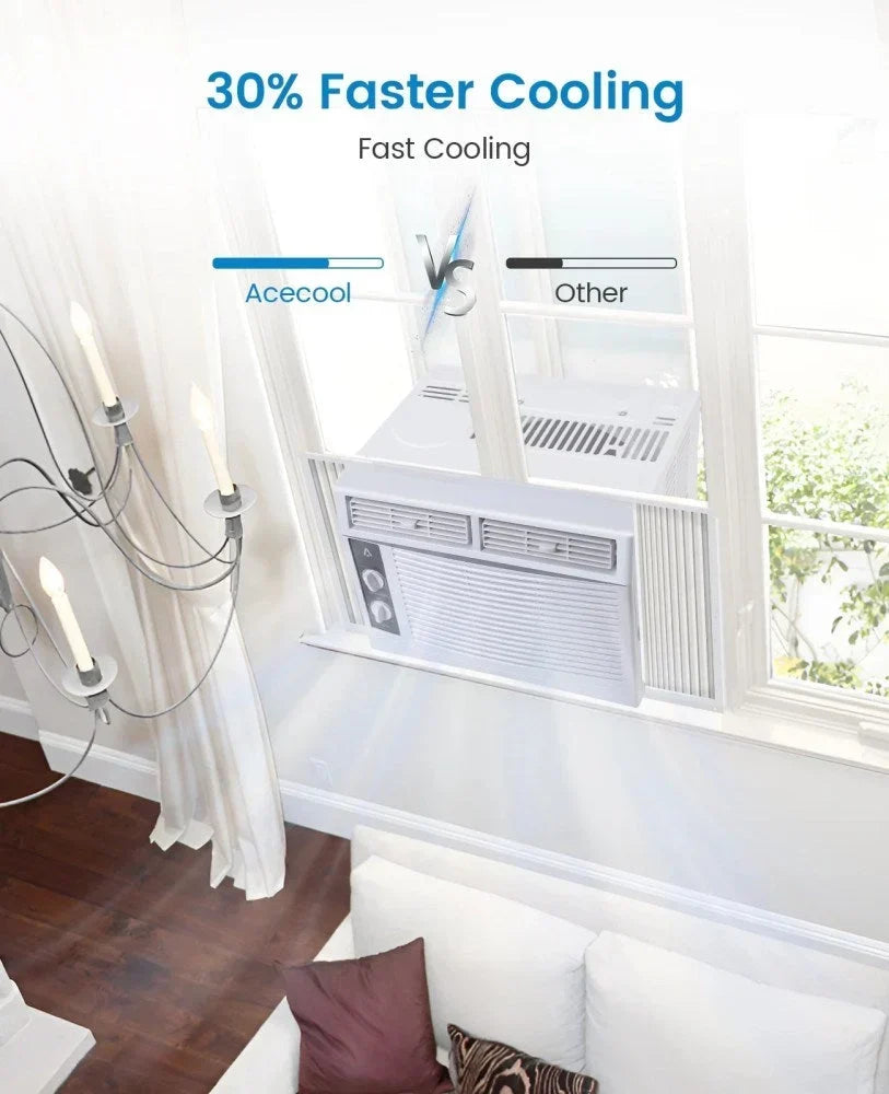 Garvee 5000 BTU Window Air Conditioner, Fast Cooling for Rooms up to 150 Sq. ft, Window Ac Unit with 7 Level Temperature Setting, White