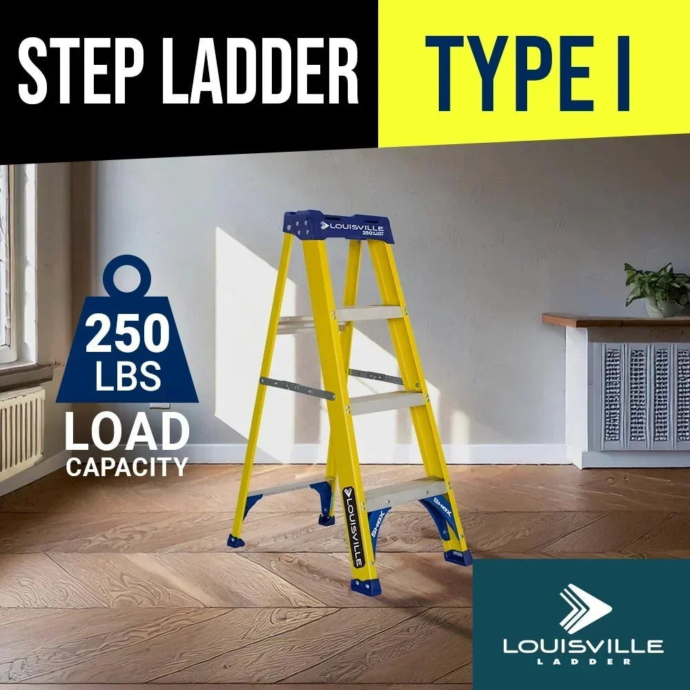 Louisville Ladder 5-Foot Fiberglass Step Ladder,250-Pound Load Capacity,Type I,FS2005