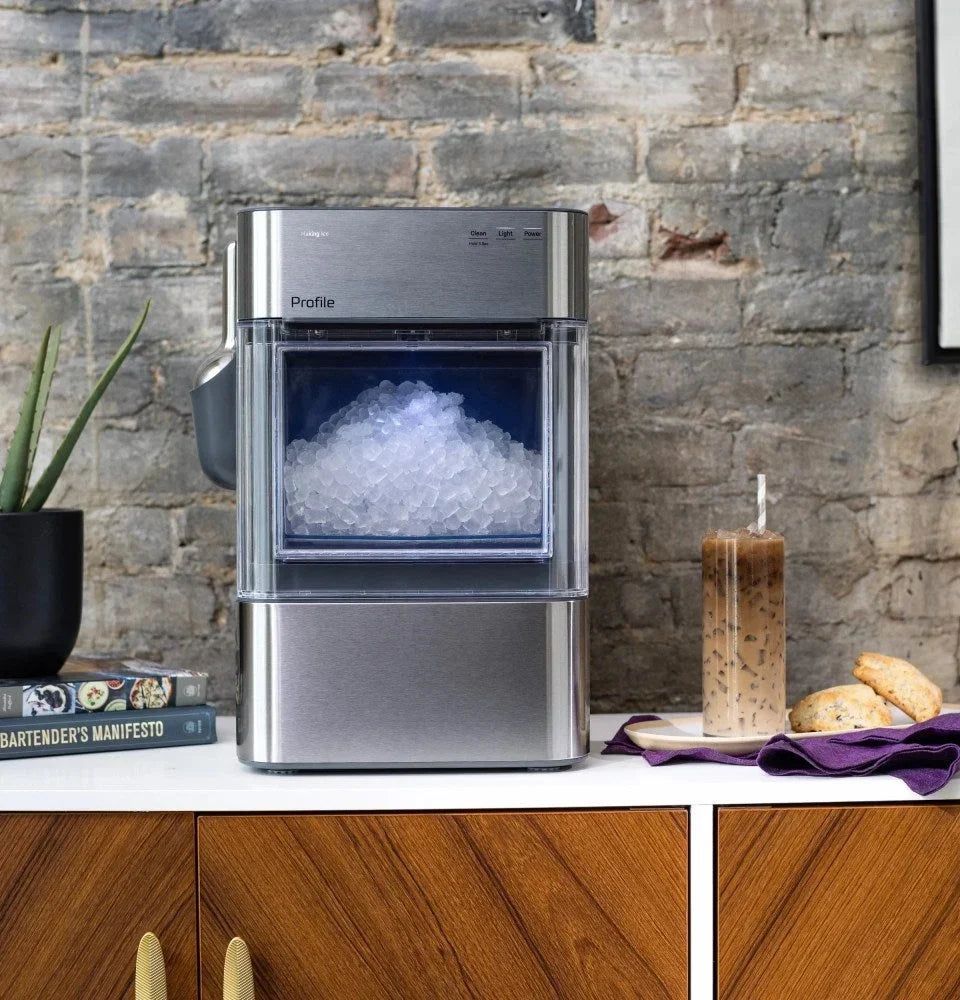 GE Profile Opal 2.0 Ultra Nugget Ice Maker with Scale Inhibiting Filter,Scoop Included,38 lbs in 24 Hours,Pellet Ice Machine with WiFi & Smart Connected,Stainless Steel